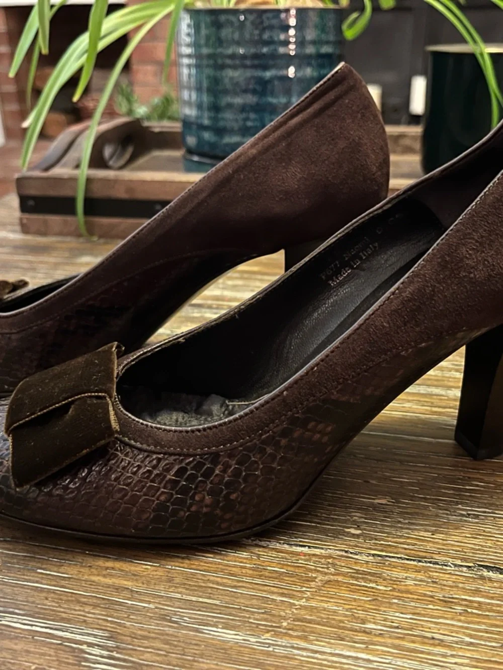 Coach Dark Brown Bow-Accent Heels - Picture 3 of 8